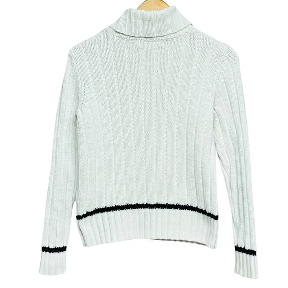 Vintage 90s Tommy Hilfiger White Cable Knit Sweater Size Medium Made in Japan - Picture 2 of 7